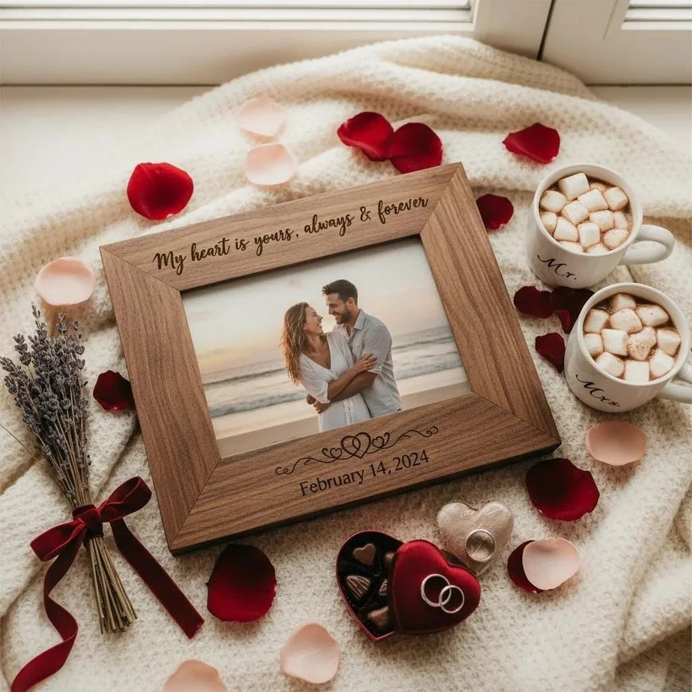 Personalized Couple's Photo Frame -‎ Custom Engraved Valentine's Gift
